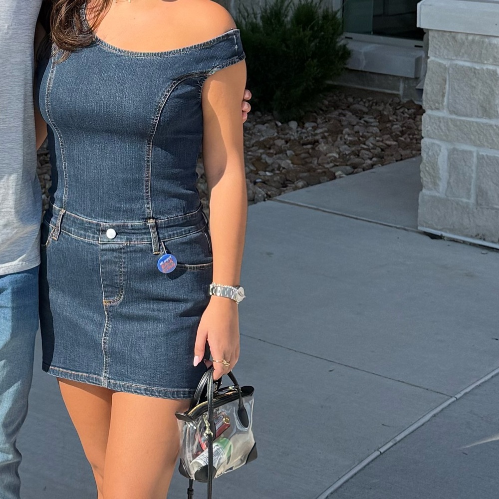 Denim Off-Shoulder Dress